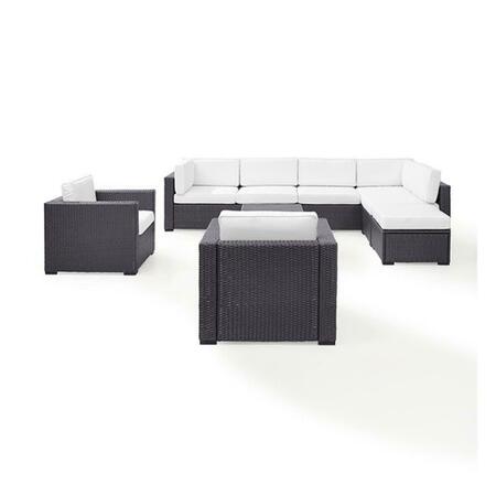 CROSLEY Biscayne 7 Piece Outdoor Wicker Seating Set - White KO70108BR-WH